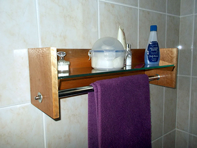 DIY Bathroom Shelf and Towel Rack 16